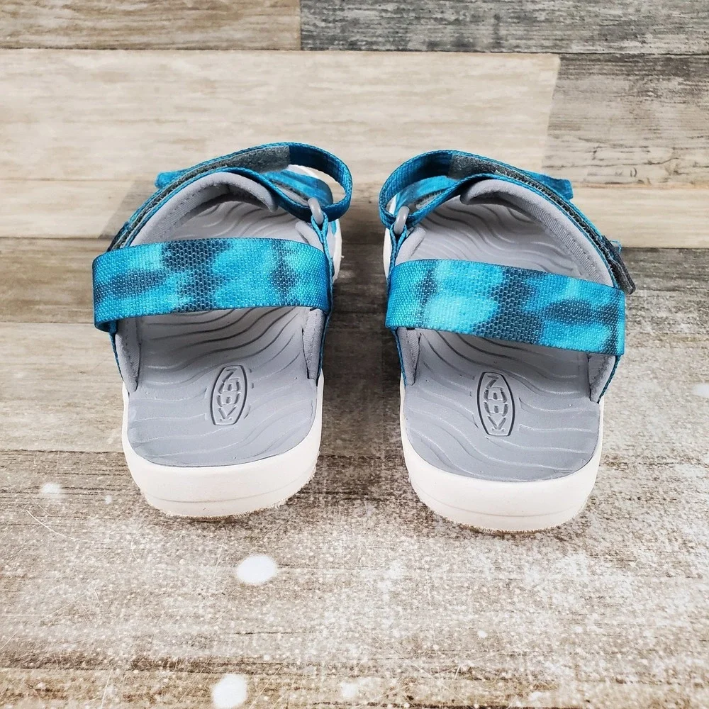 Keen Elle Backstrap Kids‎ Sandals Sz 6 Sea Moss Fjord Blue Adjustable Open Toe
